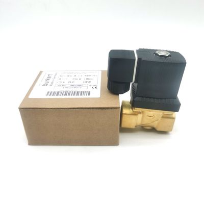 ブルケート電磁弁 ブラスボディ 00308120 G1 2/2 通常開け 25 流孔 FKM (フッ素ゴム) 密封 8W 1-25bar