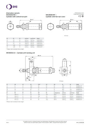 NORGREN 不同鋼 RM/8016/M/15 バレルピストン 圧力シリンダー 16ボア ISO 円線シリーズ 操作のための二重作用操作
