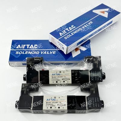 5 方向 3 位置 4V130E-06 空気流体 AIRTAC アルミ合金体付き電磁弁
