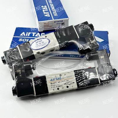 5 方向 3 位置 4V130E-06 空気流体 AIRTAC アルミ合金体付き電磁弁