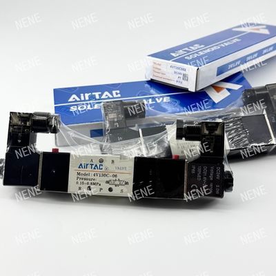 5 方向 3 位置 4V130E-06 空気流体 AIRTAC アルミ合金体付き電磁弁