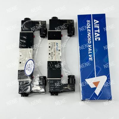 5 方向 3 位置 4V130E-06 空気流体 AIRTAC アルミ合金体付き電磁弁