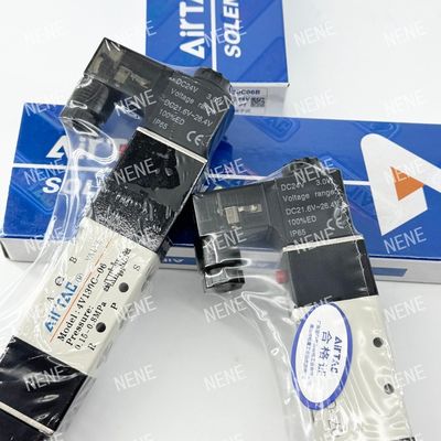 5 方向 3 位置 4V130E-06 空気流体 AIRTAC アルミ合金体付き電磁弁