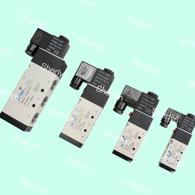 AIRTAC DC24V ソレノイドバルブ 2位置5ポート切換弁 IP65エンクロージャ定格