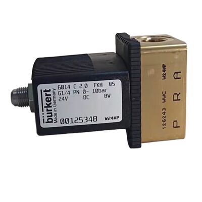 Burkert 00125301 産業用電磁弁,G1/4 インチポート,3.0 フローオーリフィックス,FKM 密閉ブラスハウジング,24V DC パワー 8W,0 ~ 6bar 低圧アプリケーション