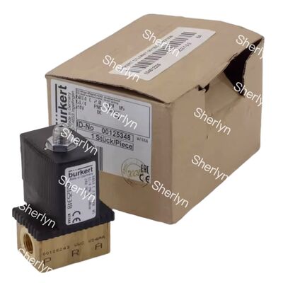 Burkert 00134240 ソレノイドバルブ 6013 直接作用 G1/8 2/2 NC 2.5mm 孔 FKM シール パラスボディ 24VDC 8W 0-10bar
