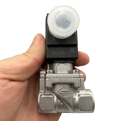 EPDMシール材料 G1/4′′ パネウマティックソレノイドバルブ 24V DC 2 方向 通常閉塞バルブと 2 方向 通常開閉バルブ機能 00322541