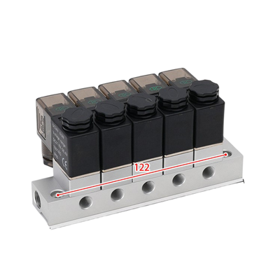 1入口-5出口 2V025-06-5F電磁弁マニフォールドと 2V025-06-4F 1入口-4出口 FKMシールリング