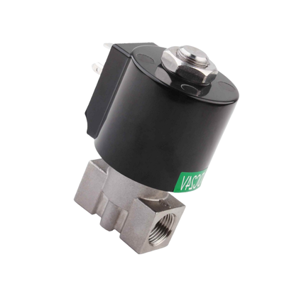 8.7AAS025B ステンレススチール304 エアバルブ 3/8 1/4 3/8 ポートサイズ PTFEシール材料 孔サイズ 2.5mm 24VAC 電圧
