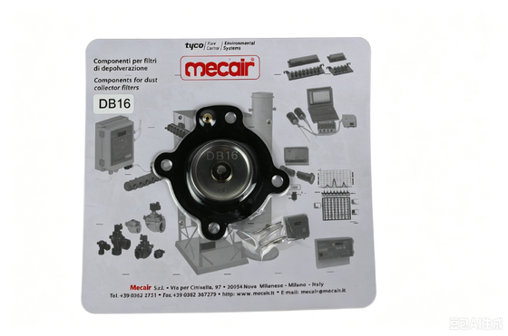 Mecair DB16 Diaphragm With Spring FKM Material Pulse Valve Repair Kit For Dust Collector Solenoid Valve Replacement Spare Parts Compatible Valve VNP/VEM206, VNP/ VEM306