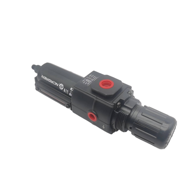 NORGREN B73G‑3GK‑QT3‑RMN B73G‑3GK‑QT1‑RMN リリーフ式エアフィルタレギュレータ プッシュロック式タンパー耐性ノブ バランスドダイヤフラム モジュラーまたはインラインマウント 軽量自動組立ワークステーション用