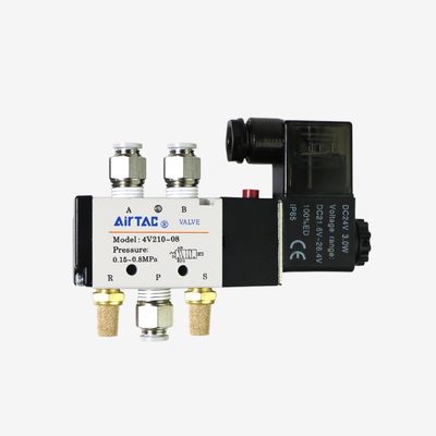 Airtac 4V210-06 Pneumatic Control Solenoid Valve Max 5 Cycles Per Second Switching Speed 220G Light Weight For Filtered Compressed Air Circuit