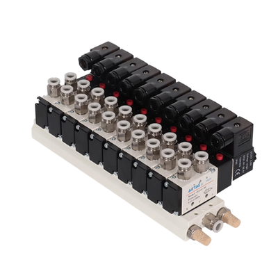 エアタック 4V210-08 方向制御電磁弁アセンブリ 7～10ステーション複合バルブパック 短い流路 低空気漏れ マルチチャンネル空気制御システム用
