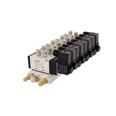 エアタック 4V210-08 方向制御電磁弁アセンブリ 7～10ステーション複合バルブパック 短い流路 低空気漏れ マルチチャンネル空気制御システム用