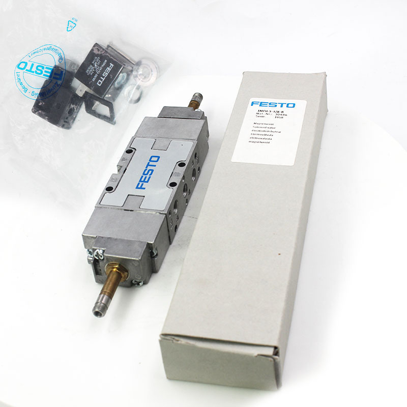 JMFH-5-1/8-B フェスト電磁弁 30486 タイガー 2000, 5/2, dbl sol 別々に販売, G1/8, int パイロット