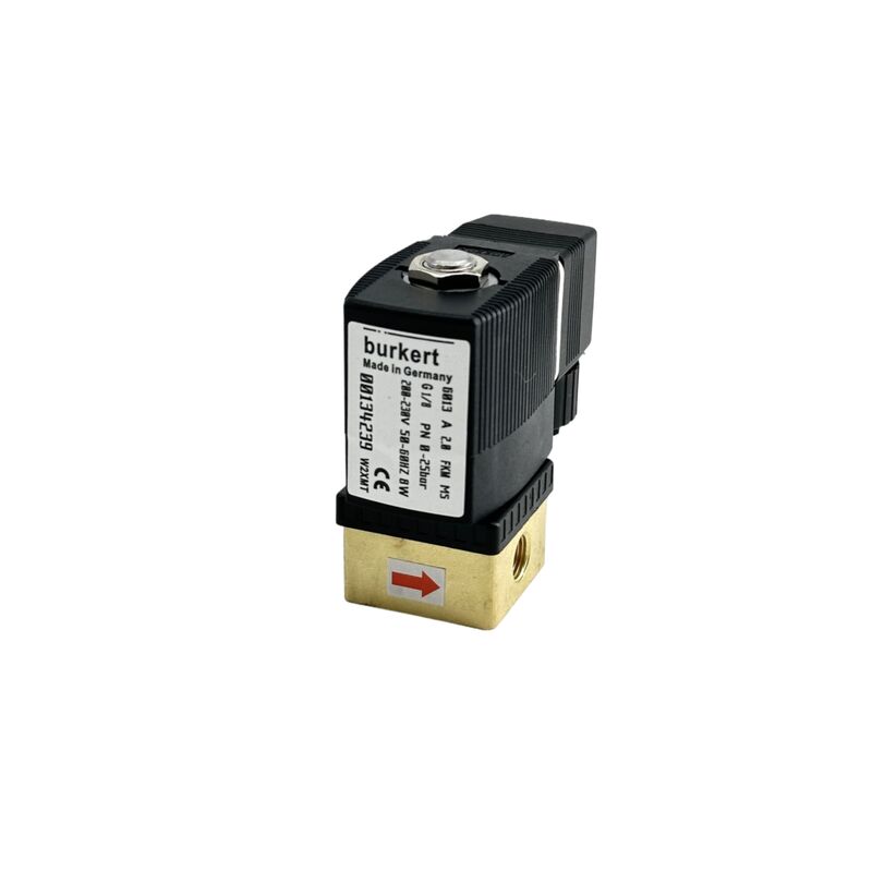 220VAC 8W 0-16bar ソレノイドバルブ バーカート 00134248, 6013 ダイレクトアクション 2/2 ノーマルクローズド, G1/8 スレッド, 2.5mm オリフィス, 真鍮ボディ FKM シール