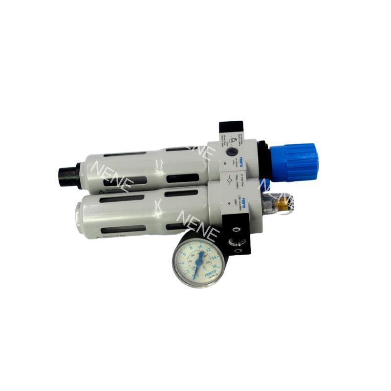 G 1/4 FRL ユニット Festo FRC-1/4-D-7-MINI 162755 40μm 手動排水 0.5-7bar 圧力計 1300L/min 亜鉛合金