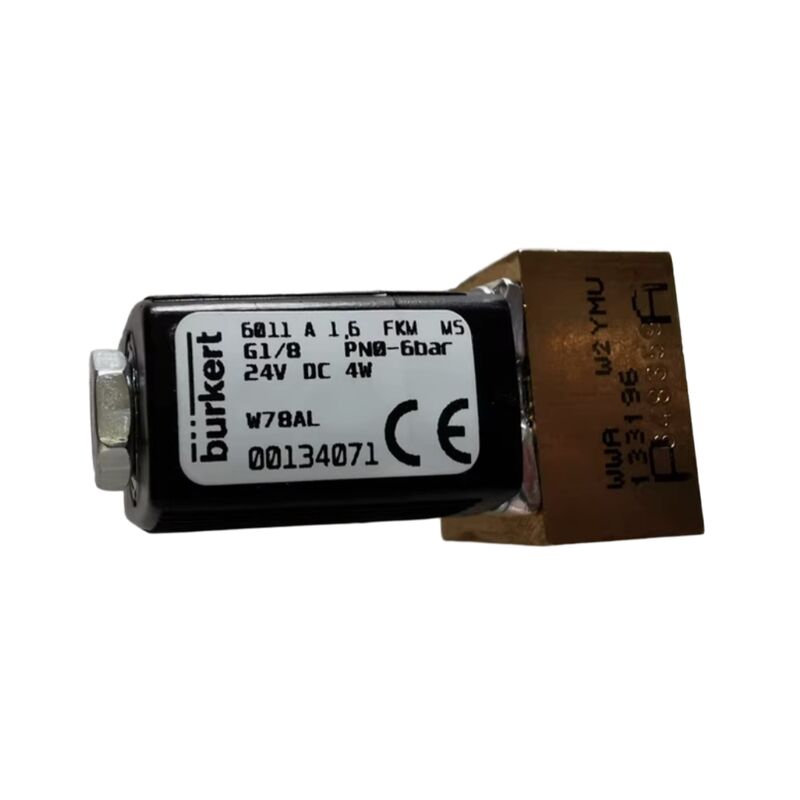 Burkert 00221886 6281 G1 1/4 2/2 通常閉じた 25.0 流孔 FKM 密閉された銅弁体 DC24V 8W 0.2-16bar 0~+120 °C
