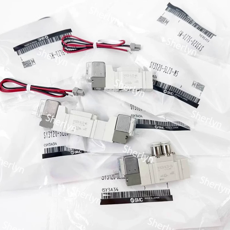 組み込みマニュアルオーバーライド SMC SY3220-5LZD-M5 DC24Vエアバルブ 長筋コンベヤーロックシリンダー制御