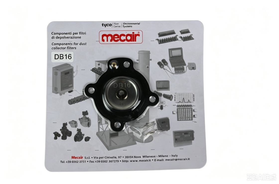 Mecair DB16 Diaphragm With Spring FKM Material Pulse Valve Repair Kit For Dust Collector Solenoid Valve Replacement Spare Parts Compatible Valve VNP/VEM206, VNP/ VEM306