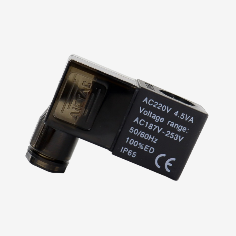 Airtac AC220V DC24V ソレノイドコイル 4Vシリーズ空圧ソレノイドバルブ用交換コイル Fクラス絶縁 DINコネクタ 広電圧許容範囲