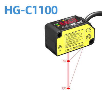 HG-C1100 レーザー変位センサー 中心間距離100mm±35mm測定範囲 繰り返し精度70μm IP67 12-24V DC NPN PNP出力 0-5V 4-20mA アナログ信号