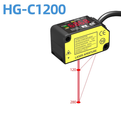HG-C1200 可視赤色レーザー変位検出器 0.05% F.S./℃ 温度安定性 ライトオン/ダークオン選択可能モード 工業用位置テスト用